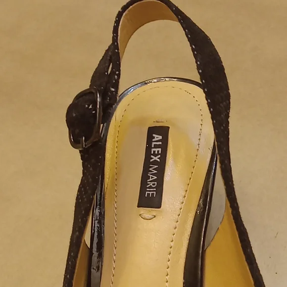 COPY - Alex Marie Belora Suede Peep-Toe Beaded Ornament Sling-Back Pumps 7 - Picture 7 of 8